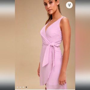 LULUS Baldwin Lavender High-Low Wrap Midi Dress